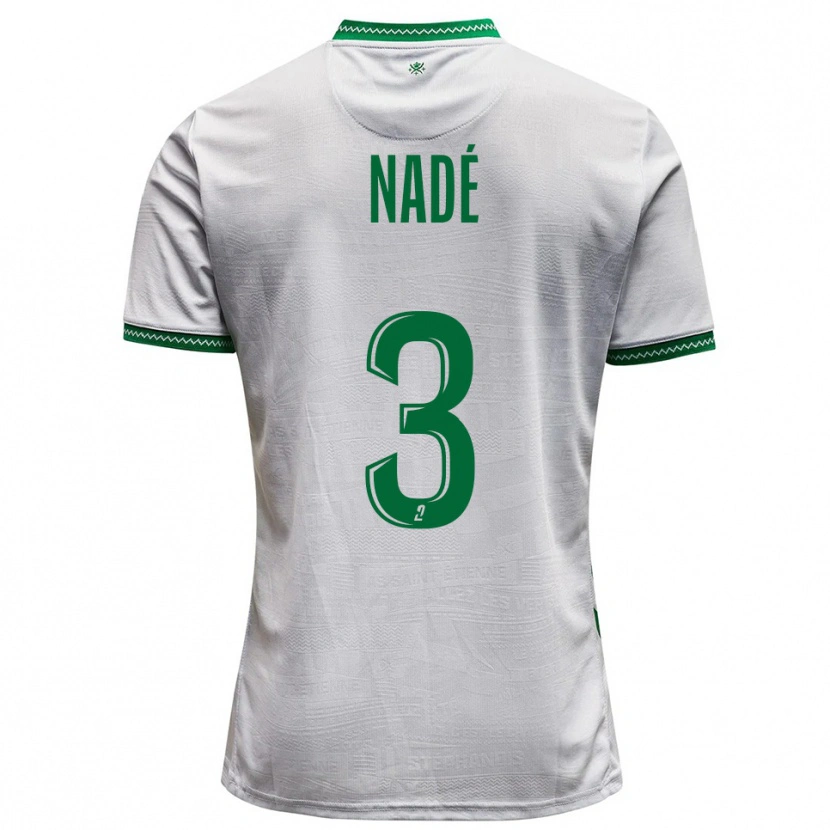 Danxen Kvinder Mickaël Nadé #3 Hvid Grøn Udebane Spillertrøjer 2025/26 Trøje T-Shirt