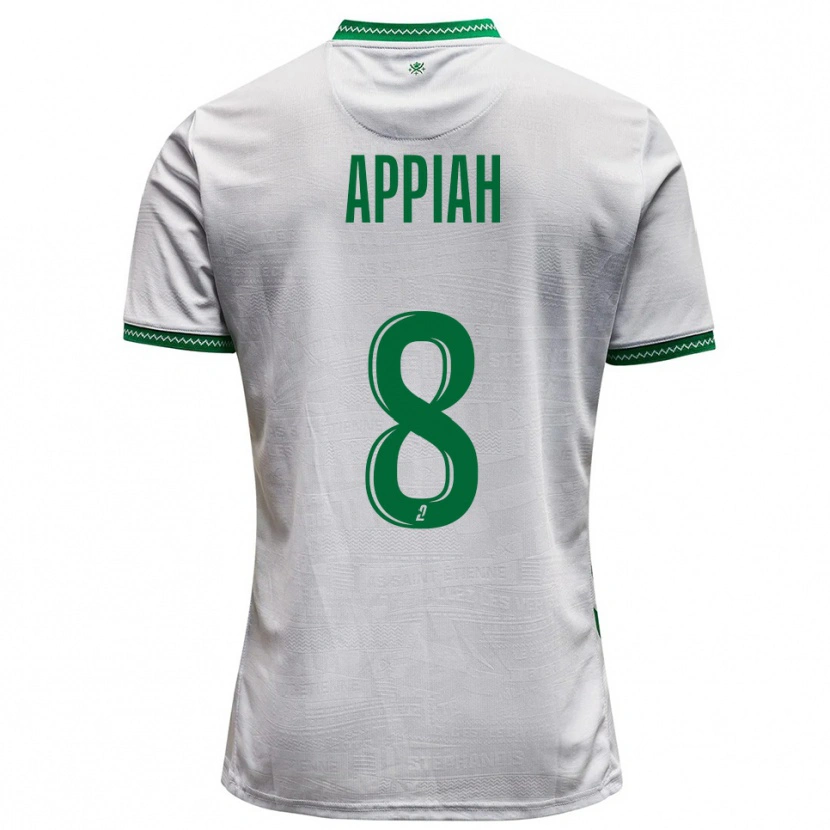 Danxen Kvinder Dennis Appiah #8 Hvid Grøn Udebane Spillertrøjer 2025/26 Trøje T-Shirt