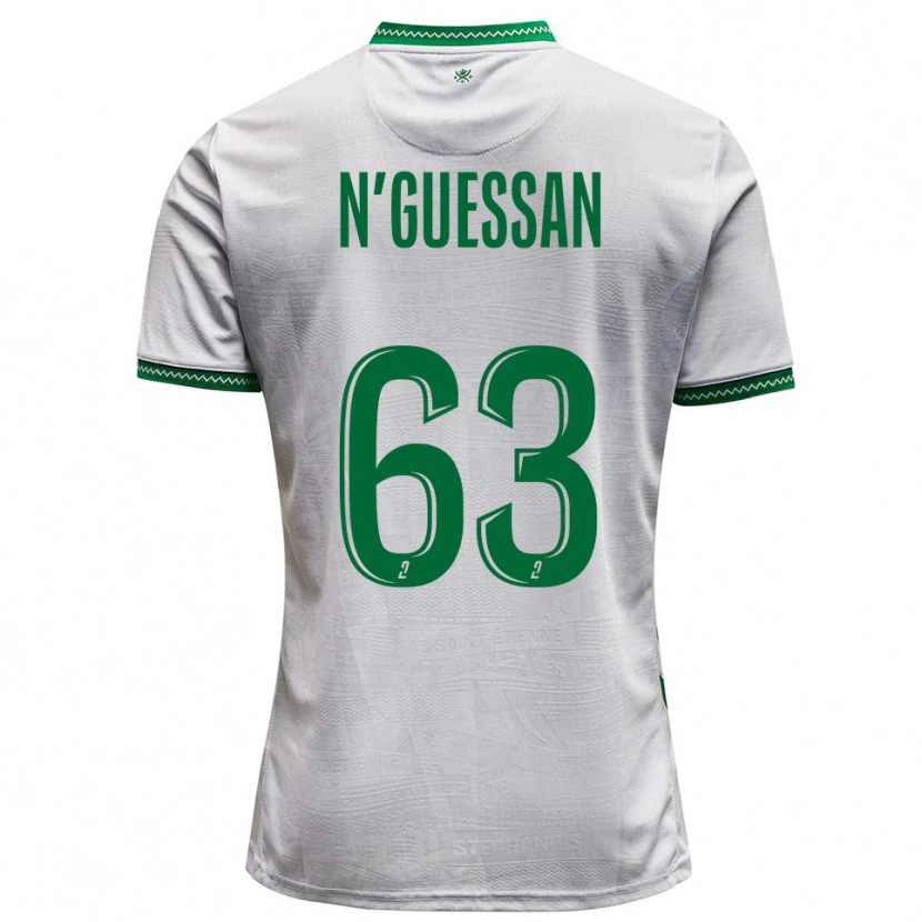 Danxen Kvinder Djylian N'guessan #63 Hvid Grøn Udebane Spillertrøjer 2025/26 Trøje T-Shirt