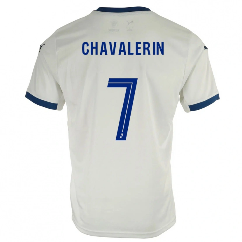 Danxen Kvinder Xavier Chavalerin #7 Hvid Blå Udebane Spillertrøjer 2025/26 Trøje T-Shirt