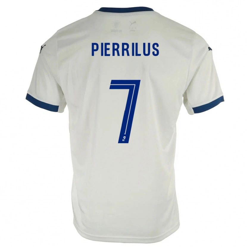 Danxen Kvinder Wylan Pierrilus #7 Hvid Blå Udebane Spillertrøjer 2025/26 Trøje T-Shirt