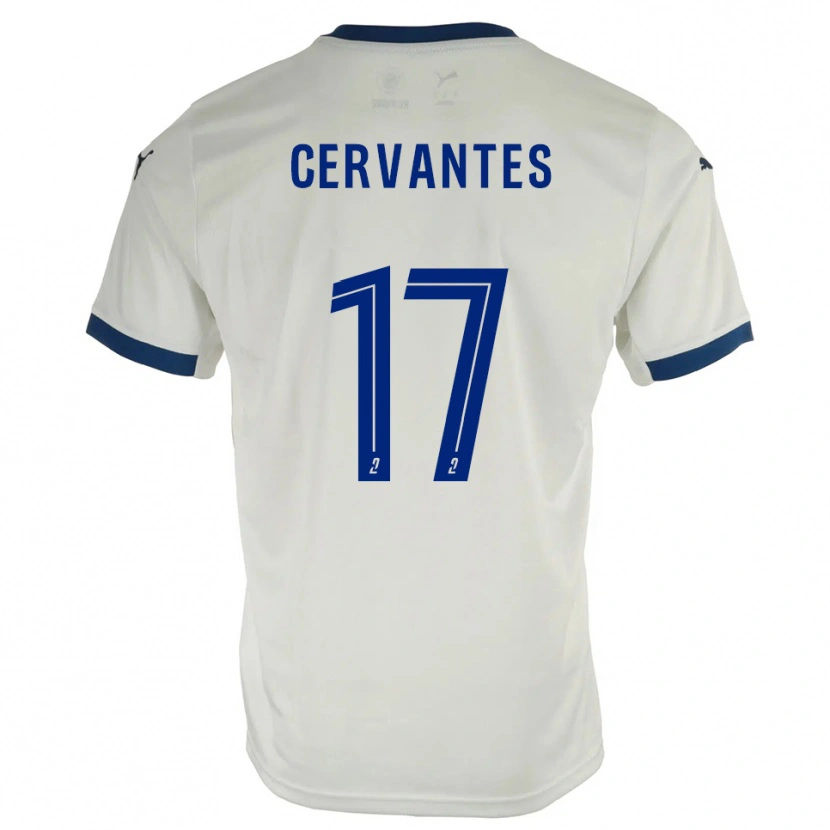 Danxen Kvinder Noa Cervantes #17 Hvid Blå Udebane Spillertrøjer 2025/26 Trøje T-Shirt
