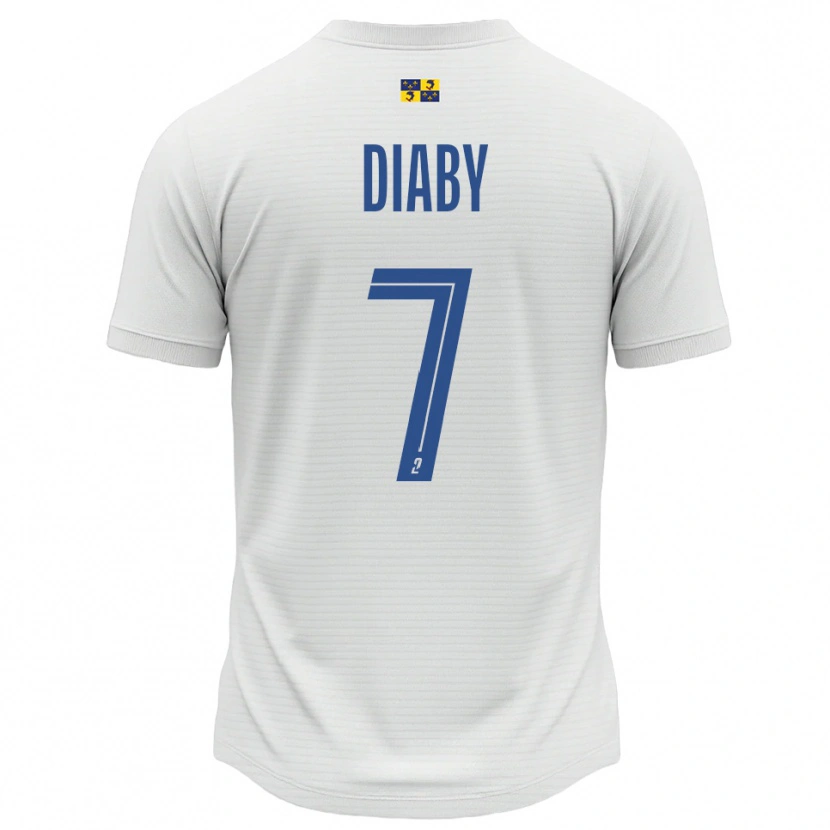Danxen Kvinder Yadaly Diaby #7 Hvid Blå Udebane Spillertrøjer 2025/26 Trøje T-Shirt