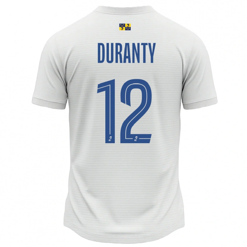 Danxen Kvinder Audrey Duranty #12 Hvid Blå Udebane Spillertrøjer 2025/26 Trøje T-Shirt