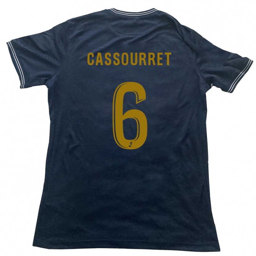 Danxen Kvinder Vincent Cassourret #6 Marine Guld Udebane Spillertrøjer 2025/26 Trøje T-Shirt