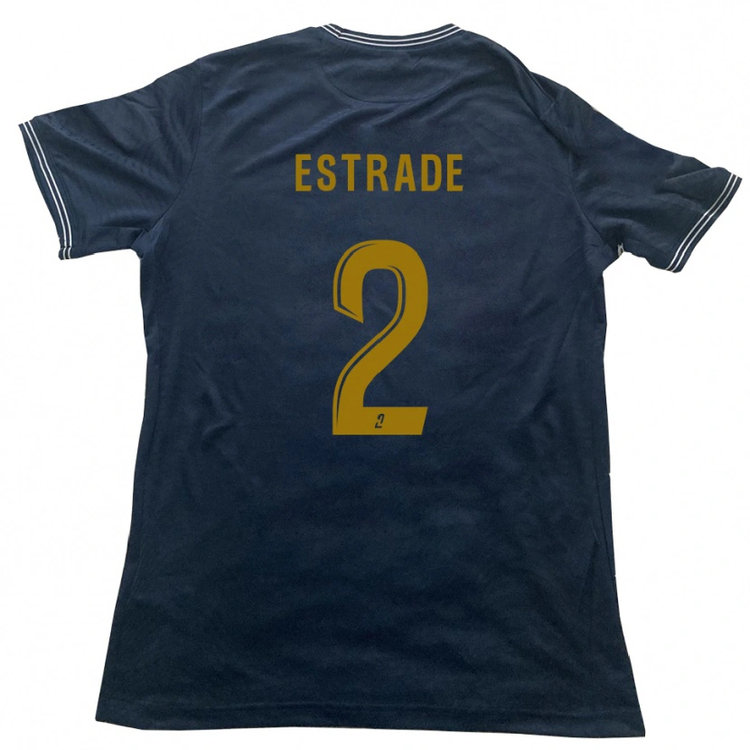 Danxen Kvinder Alexandre Estrade #2 Marine Guld Udebane Spillertrøjer 2025/26 Trøje T-Shirt