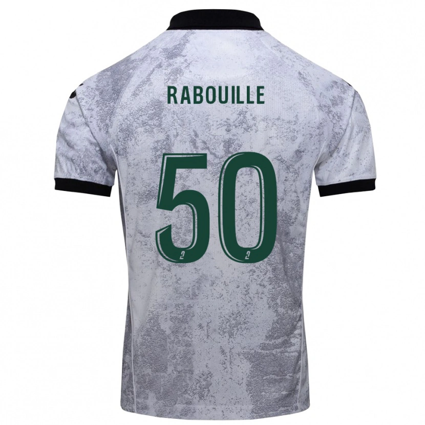 Danxen Kvinder Valentin Rabouille #50 Hvid Sort Udebane Spillertrøjer 2025/26 Trøje T-Shirt