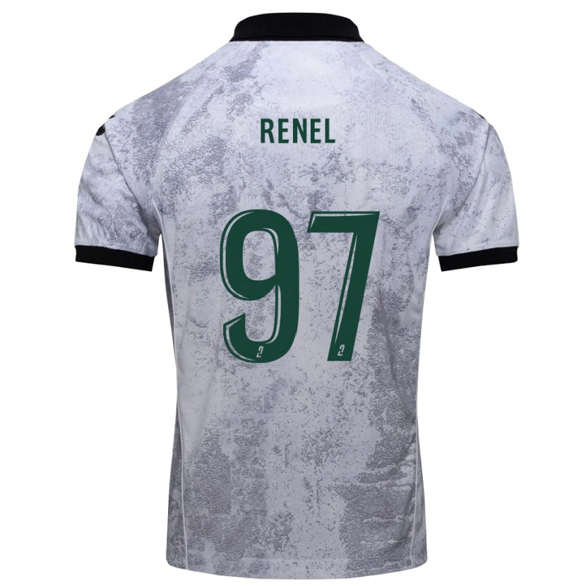 Danxen Kvinder Samuel Renel #97 Hvid Sort Udebane Spillertrøjer 2025/26 Trøje T-Shirt