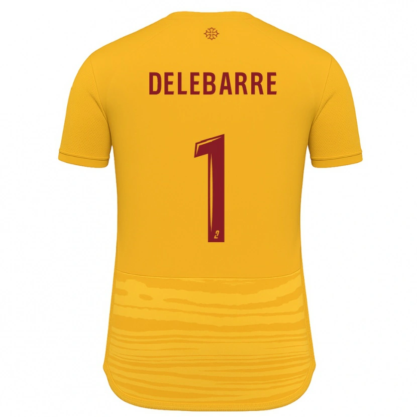 Danxen Kvinder Mathis Delebarre #1 Orange Burgundy Udebane Spillertrøjer 2025/26 Trøje T-Shirt