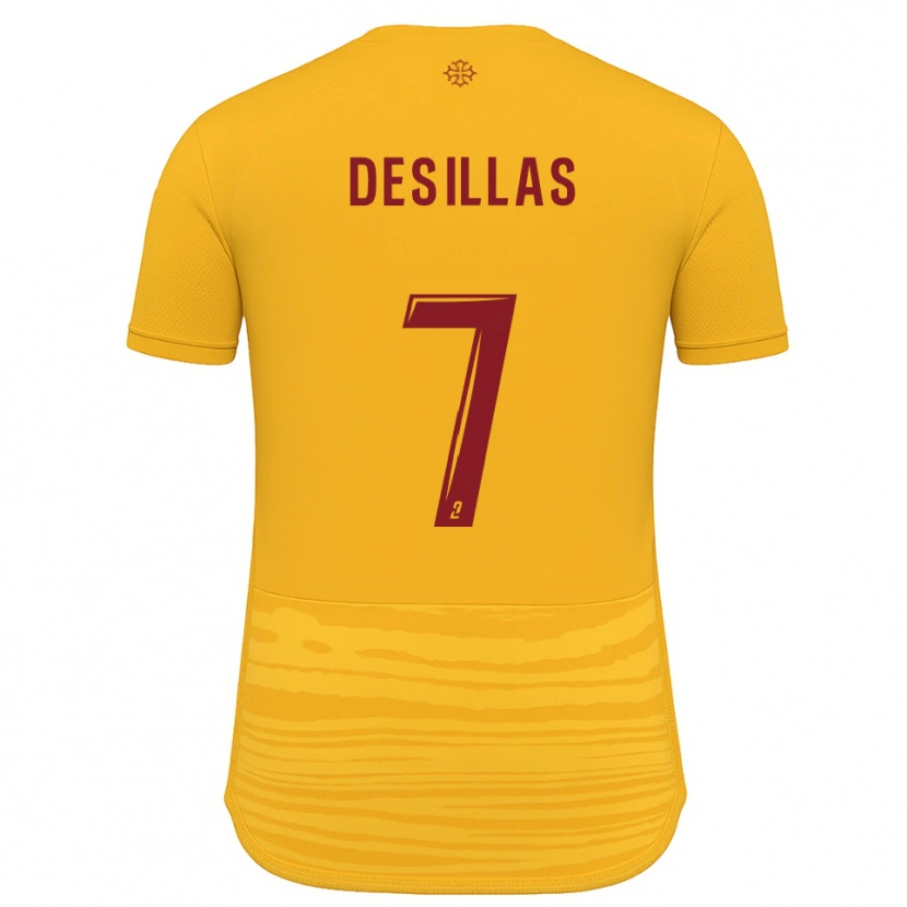 Danxen Kvinder Audric Desillas #7 Orange Burgundy Udebane Spillertrøjer 2025/26 Trøje T-Shirt