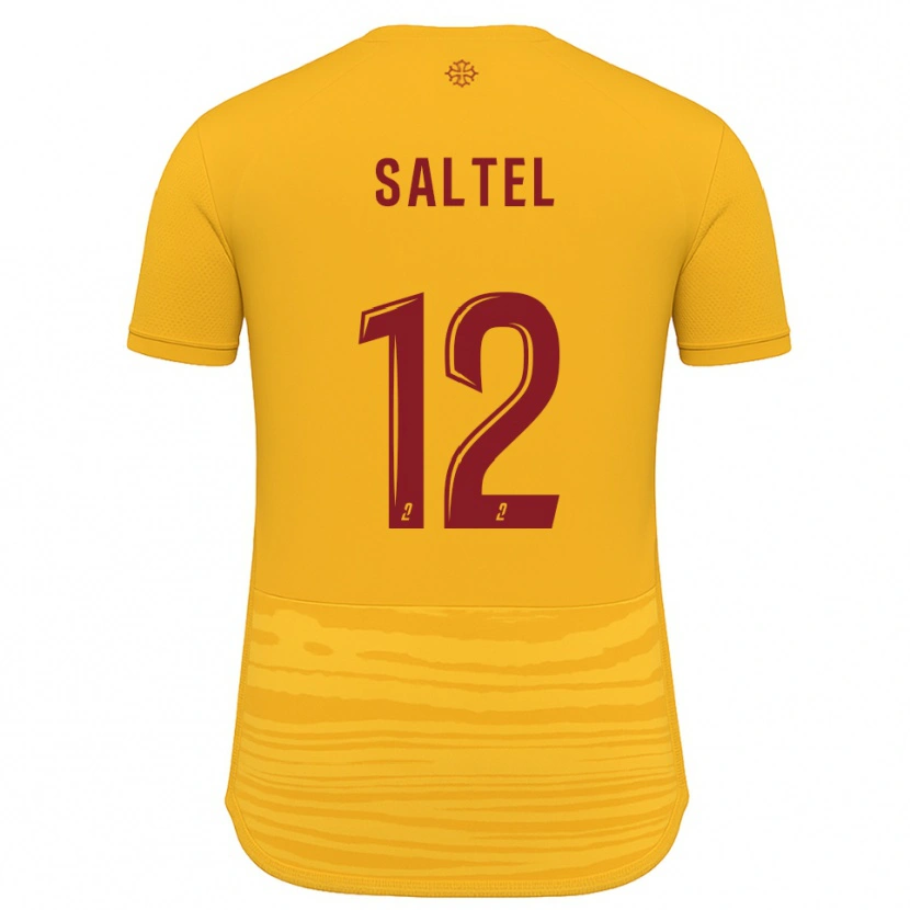 Danxen Kvinder Maëlle Saltel #12 Orange Burgundy Udebane Spillertrøjer 2025/26 Trøje T-Shirt