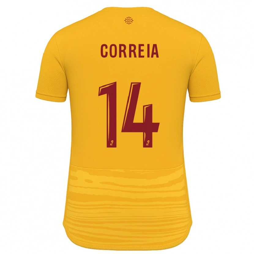 Danxen Kvinder Tiago Correia #14 Orange Burgundy Udebane Spillertrøjer 2025/26 Trøje T-Shirt