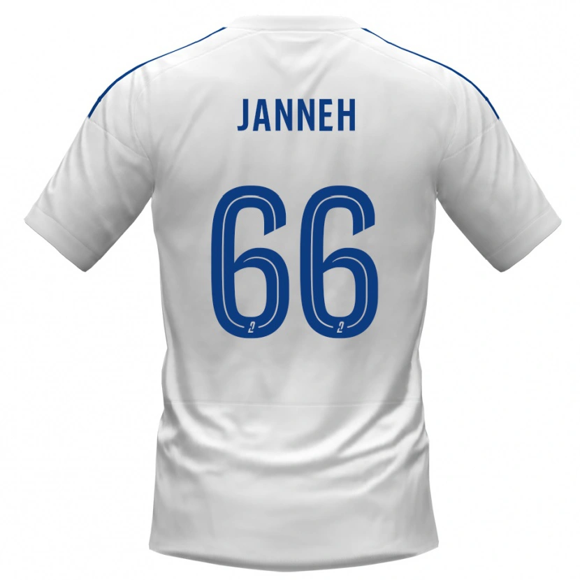Danxen Kvinder Jocelyn Janneh #66 Hvid Blå Udebane Spillertrøjer 2025/26 Trøje T-Shirt