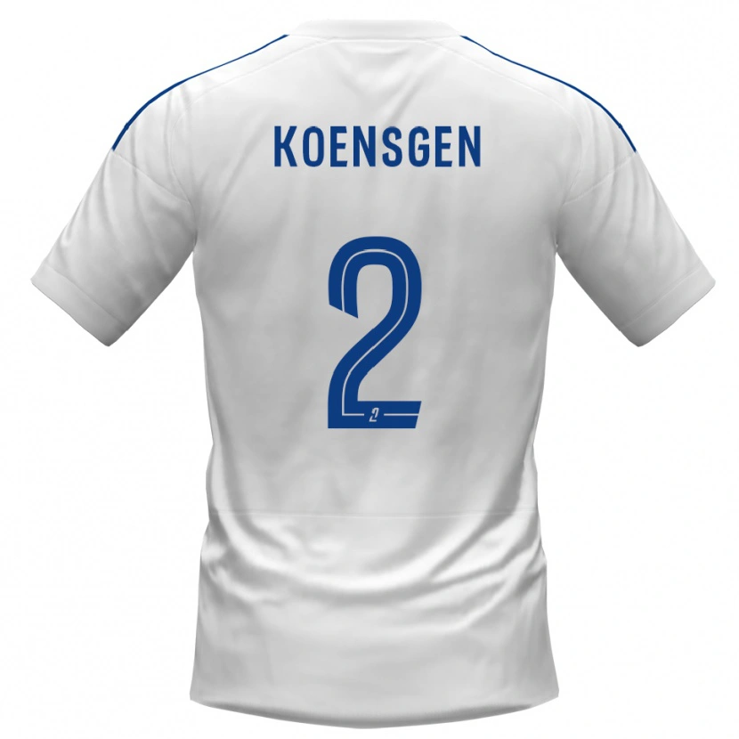 Danxen Kvinder Félicien Koensgen #2 Hvid Blå Udebane Spillertrøjer 2025/26 Trøje T-Shirt