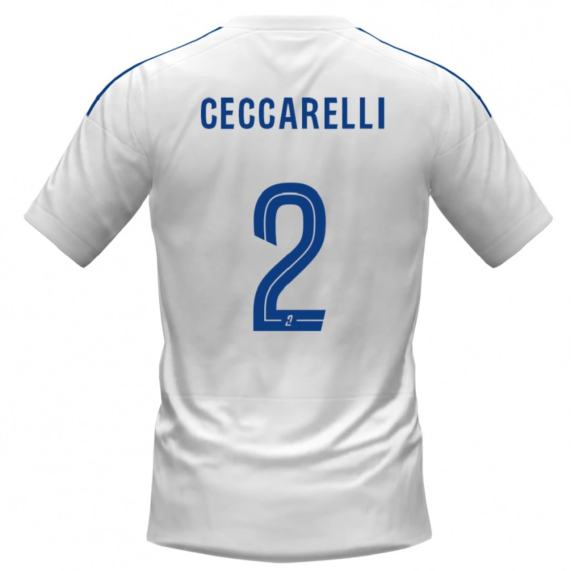 Danxen Kvinder Gabriel Ceccarelli #2 Hvid Blå Udebane Spillertrøjer 2025/26 Trøje T-Shirt