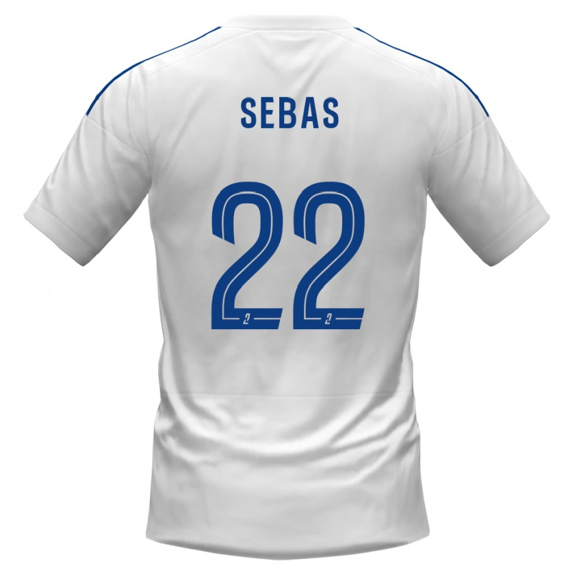 Danxen Kvinder Jérémy Sebas #22 Hvid Blå Udebane Spillertrøjer 2025/26 Trøje T-Shirt