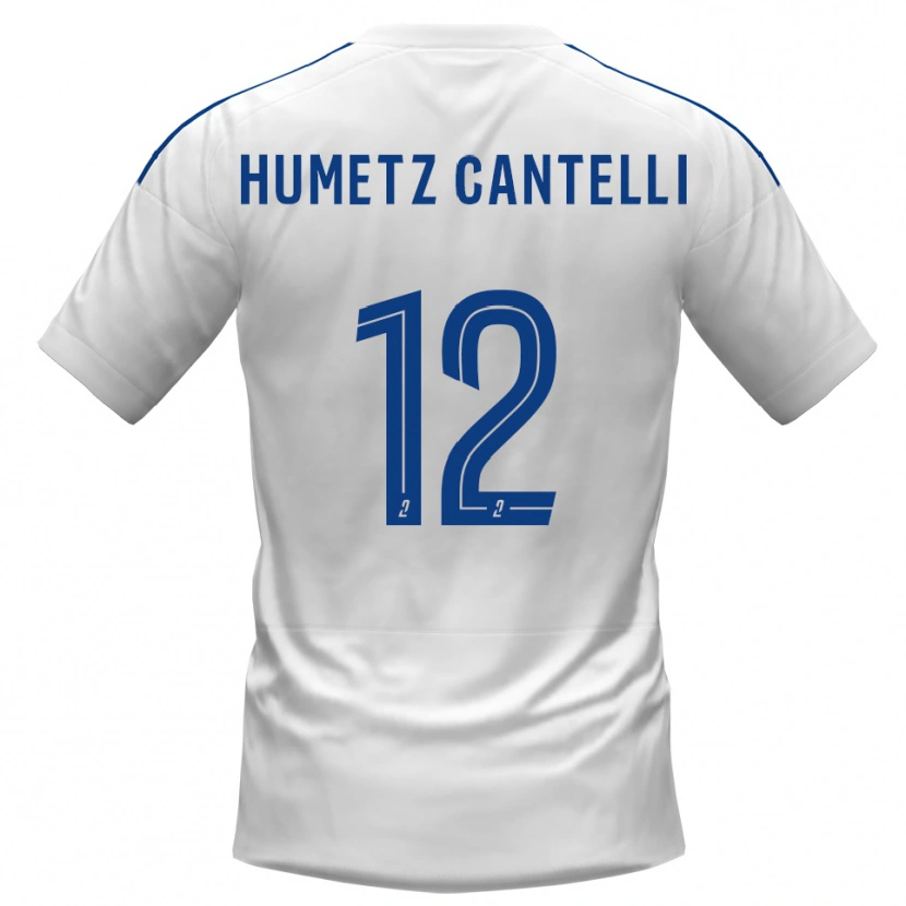 Danxen Kvinder Ange Humetz Cantelli #12 Hvid Blå Udebane Spillertrøjer 2025/26 Trøje T-Shirt