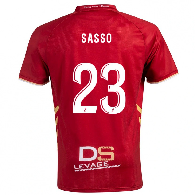 Danxen Kvinder Vincent Sasso #23 Burgundy Guld Udebane Spillertrøjer 2025/26 Trøje T-Shirt