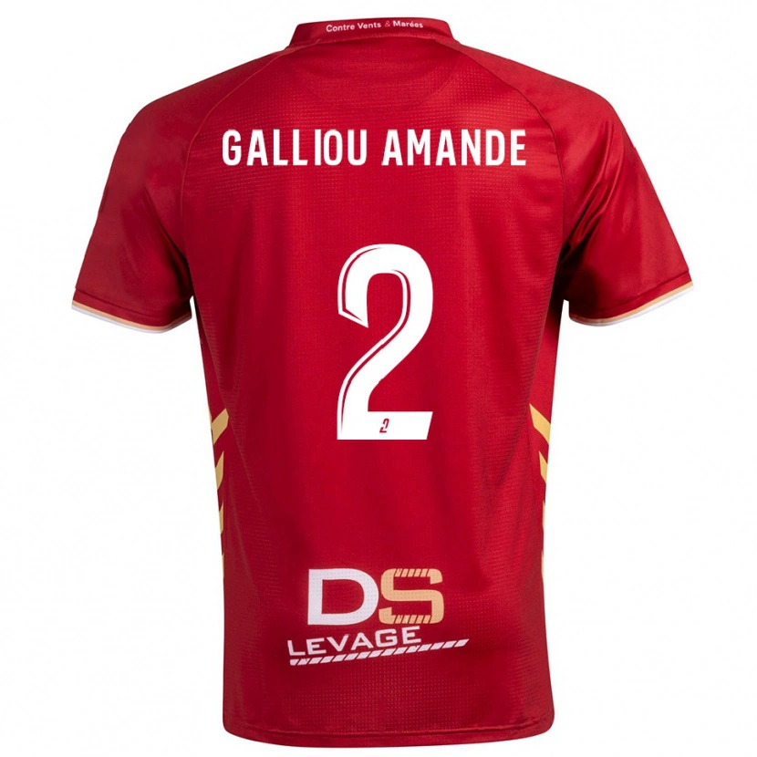 Danxen Kvinder Noa Galliou Amande #2 Burgundy Guld Udebane Spillertrøjer 2025/26 Trøje T-Shirt
