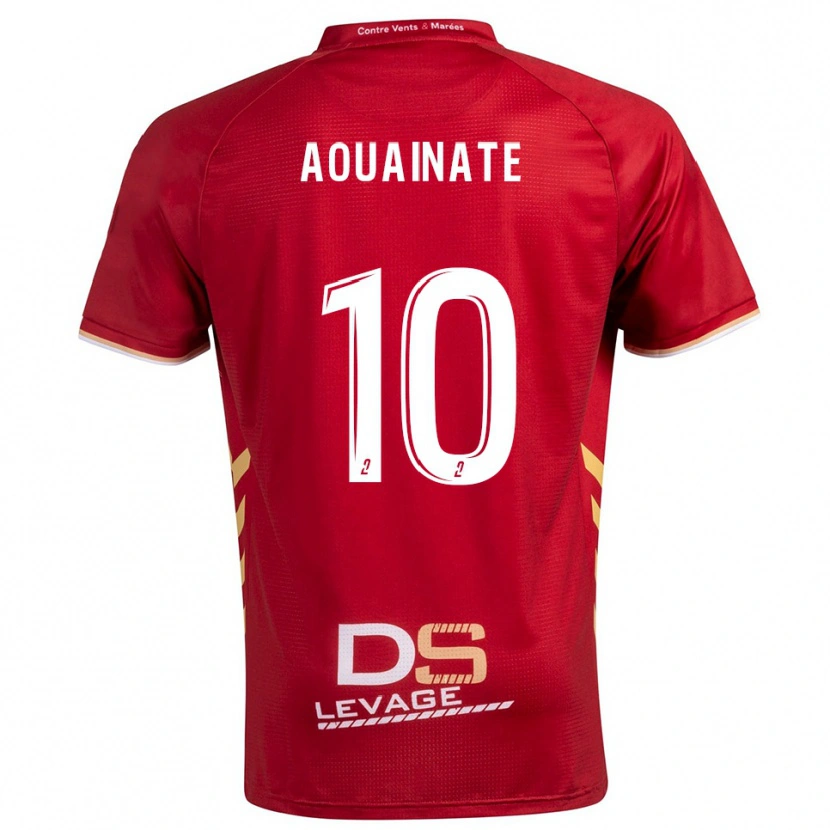 Danxen Kvinder Aymane Aouainate #10 Burgundy Guld Udebane Spillertrøjer 2025/26 Trøje T-Shirt