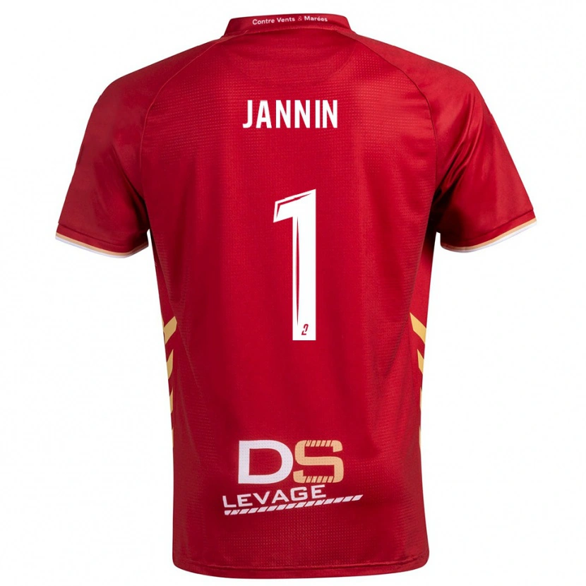 Danxen Kvinder Elouann Jannin #1 Burgundy Guld Udebane Spillertrøjer 2025/26 Trøje T-Shirt