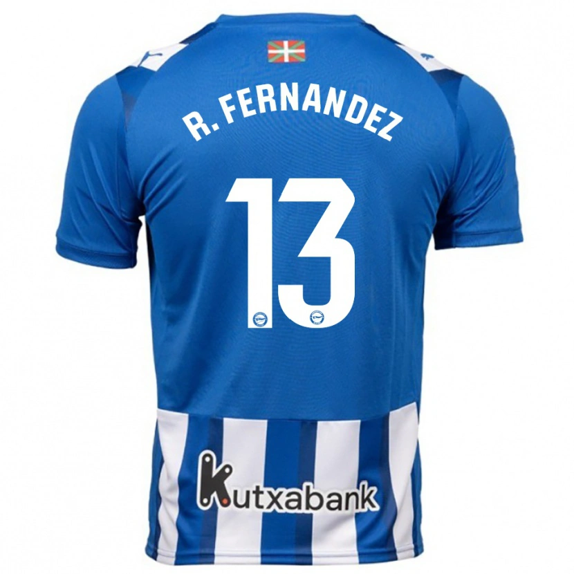 Danxen Børn Raúl Fernández #13 Blå Hvid Hjemmebane Spillertrøjer 2025/26 Trøje T-Shirt