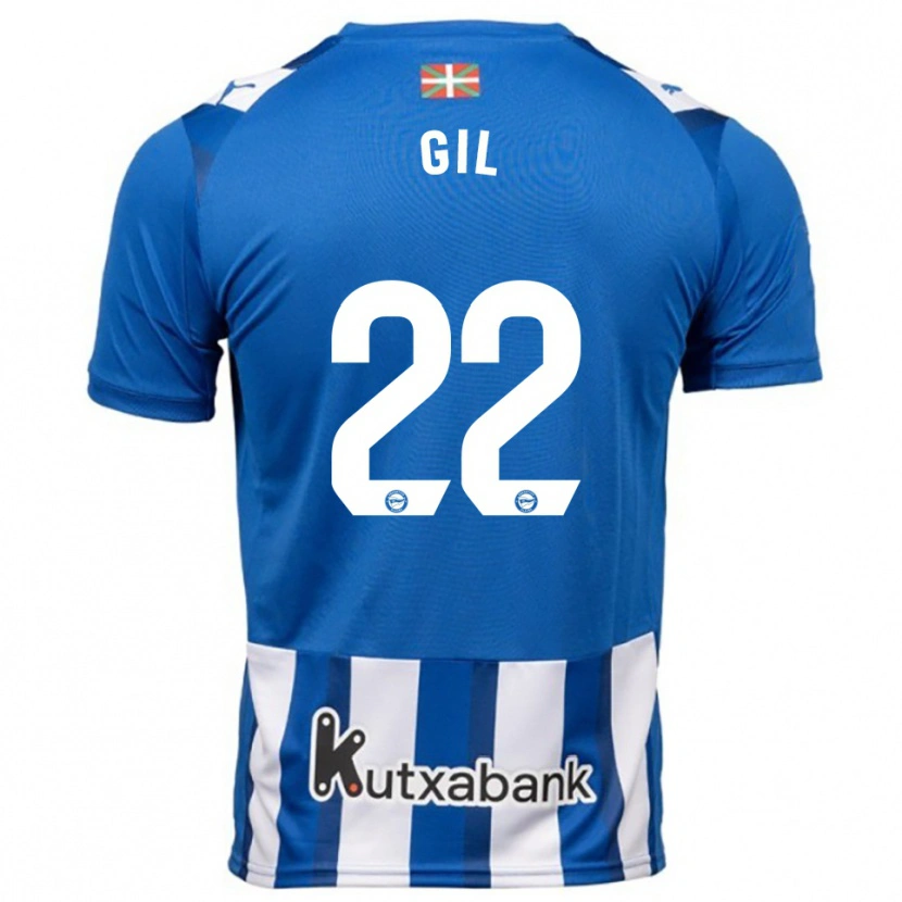 Danxen Børn Raquel Gil #22 Blå Hvid Hjemmebane Spillertrøjer 2025/26 Trøje T-Shirt