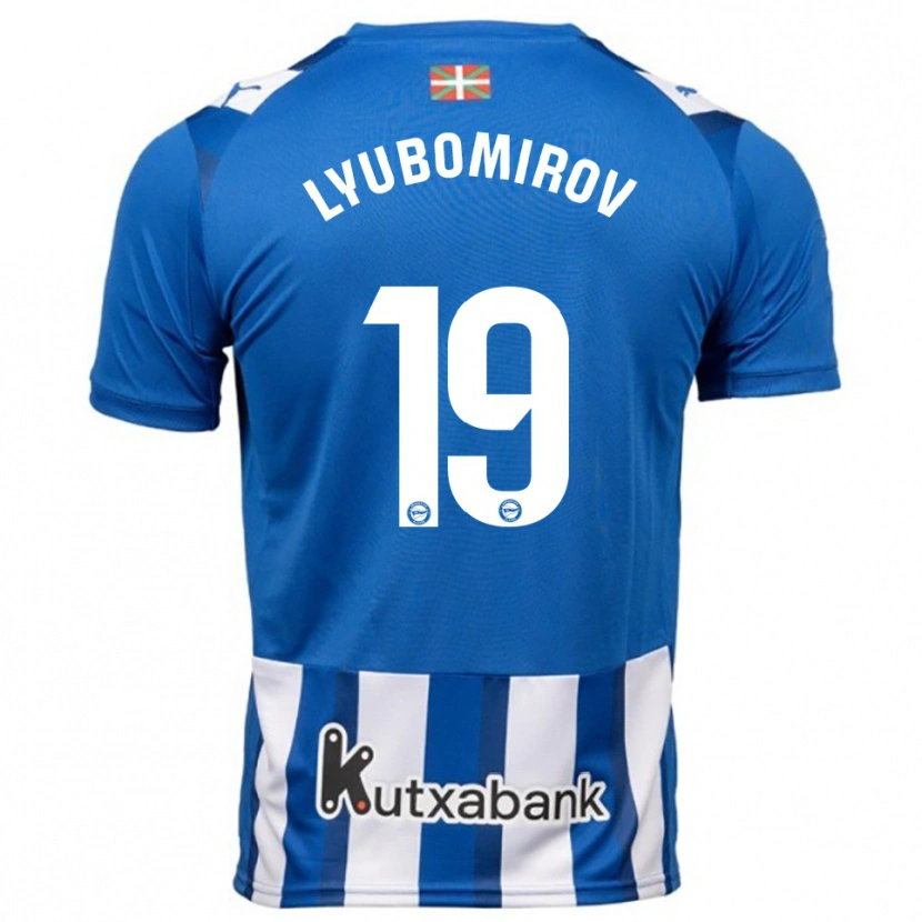 Danxen Børn Daniel Lyubomirov #19 Blå Hvid Hjemmebane Spillertrøjer 2025/26 Trøje T-Shirt