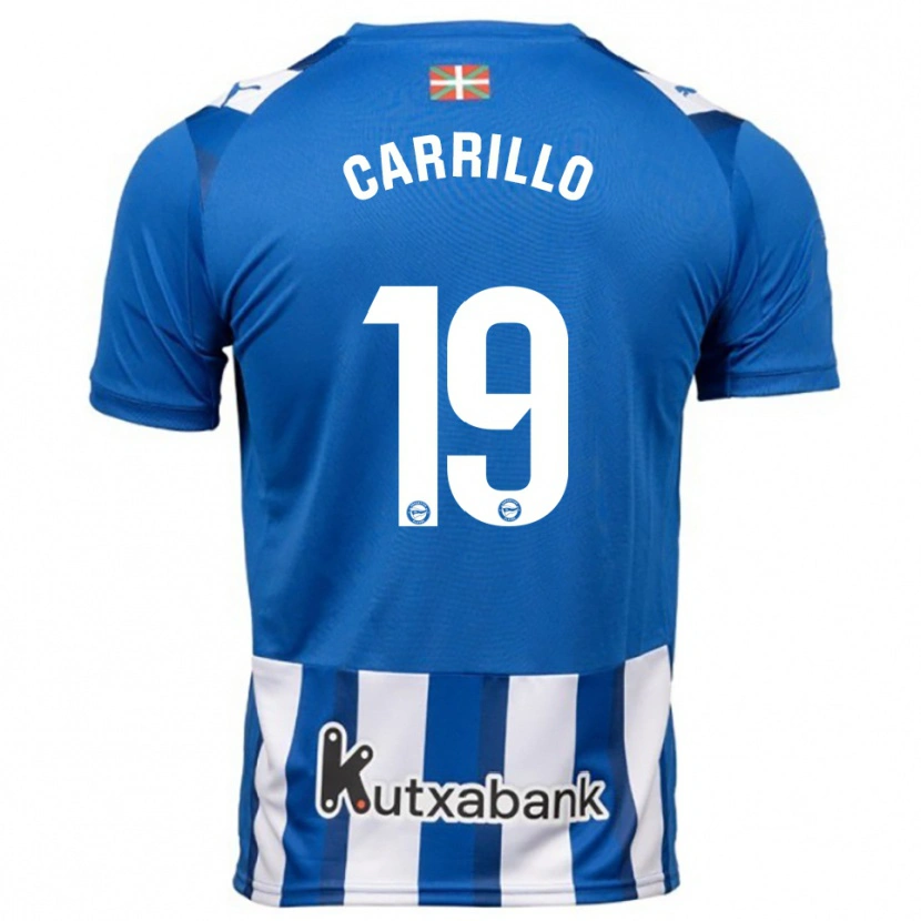 Danxen Børn Sara Carrillo #19 Blå Hvid Hjemmebane Spillertrøjer 2025/26 Trøje T-Shirt