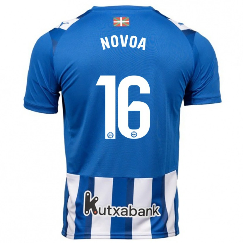 Danxen Børn Hugo Novoa #16 Blå Hvid Hjemmebane Spillertrøjer 2025/26 Trøje T-Shirt