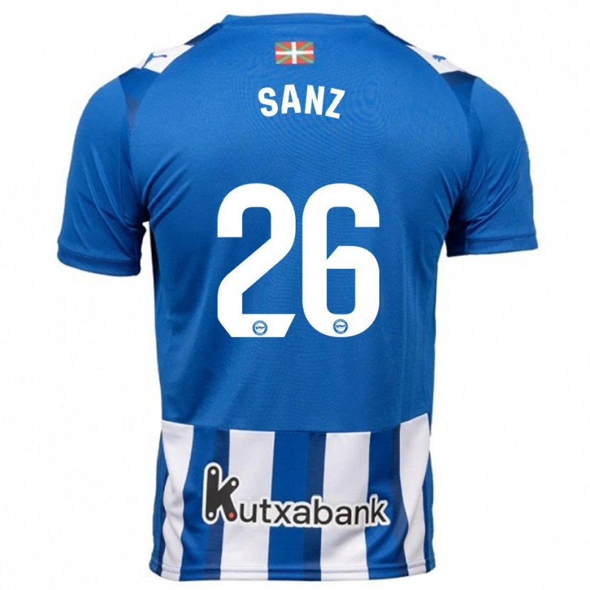 Danxen Børn Paco Sanz #26 Blå Hvid Hjemmebane Spillertrøjer 2025/26 Trøje T-Shirt