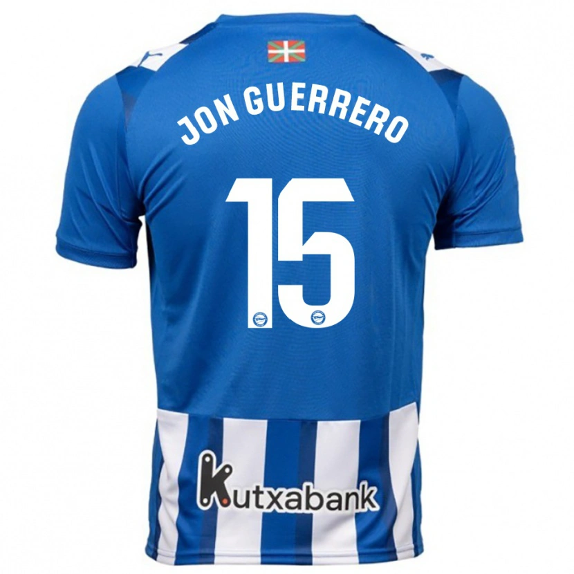 Danxen Børn Julen Jon Guerrero #15 Blå Hvid Hjemmebane Spillertrøjer 2025/26 Trøje T-Shirt