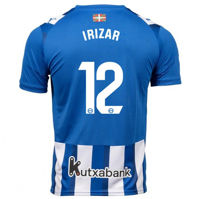 Danxen Børn Manex Irizar #12 Blå Hvid Hjemmebane Spillertrøjer 2025/26 Trøje T-Shirt