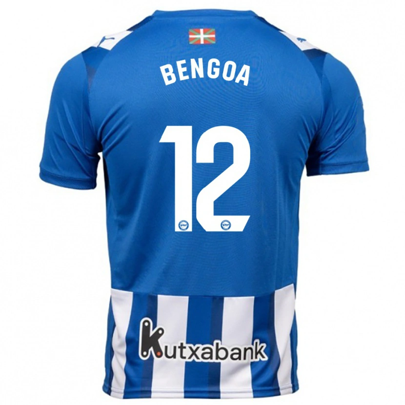 Danxen Børn Nerea Bengoa #12 Blå Hvid Hjemmebane Spillertrøjer 2025/26 Trøje T-Shirt