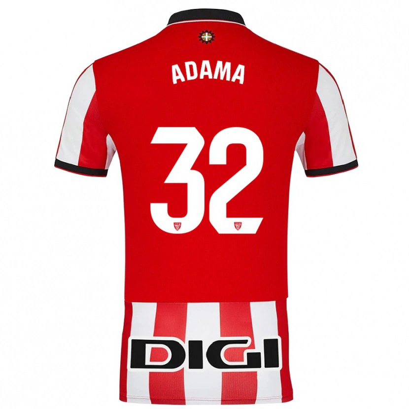 Danxen Børn Adama Boiro #32 Rød Hvid Hjemmebane Spillertrøjer 2025/26 Trøje T-Shirt