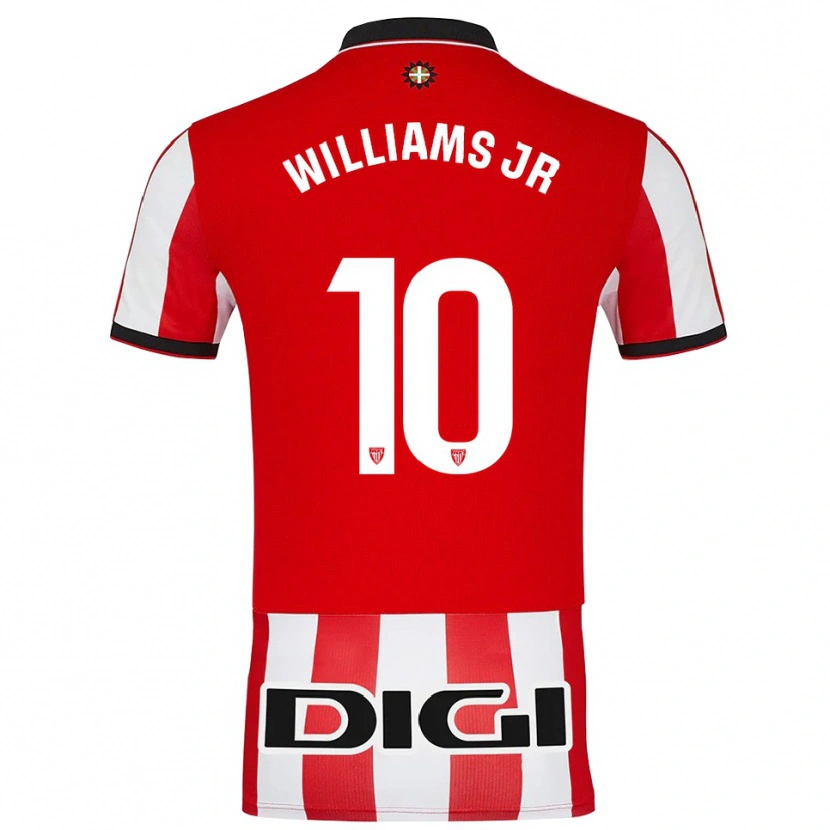 Danxen Børn Nico Williams #10 Rød Hvid Hjemmebane Spillertrøjer 2025/26 Trøje T-Shirt