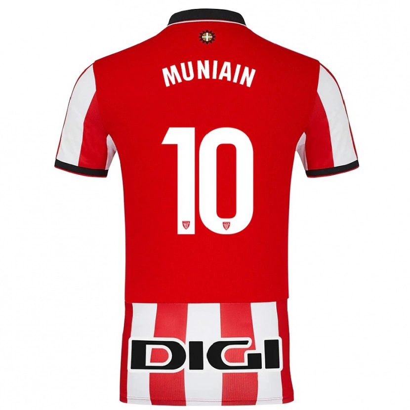 Danxen Børn Iker Muniain #10 Rød Hvid Hjemmebane Spillertrøjer 2025/26 Trøje T-Shirt