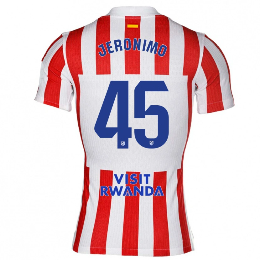 Danxen Børn Isaiah Jeronimo #45 Rød Hvid Hjemmebane Spillertrøjer 2025/26 Trøje T-Shirt