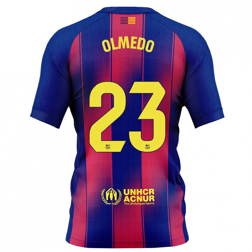 Danxen Børn Alexis Olmedo #23 Blå Rød Hjemmebane Spillertrøjer 2025/26 Trøje T-Shirt