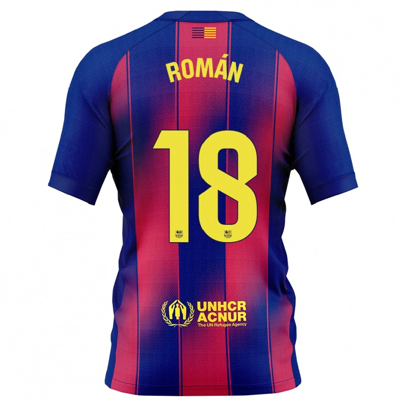 Danxen Børn Pocho Román #18 Blå Rød Hjemmebane Spillertrøjer 2025/26 Trøje T-Shirt