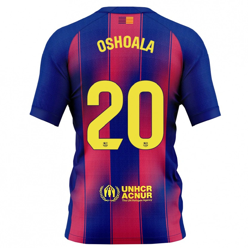 Danxen Børn Asisat Oshoala #20 Blå Rød Hjemmebane Spillertrøjer 2025/26 Trøje T-Shirt