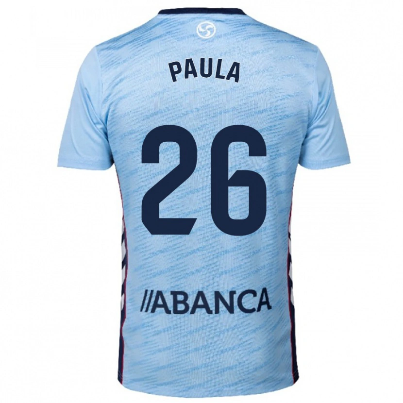 Danxen Børn Paula Rodríguez #26 Himmelblå Rød Hjemmebane Spillertrøjer 2025/26 Trøje T-Shirt
