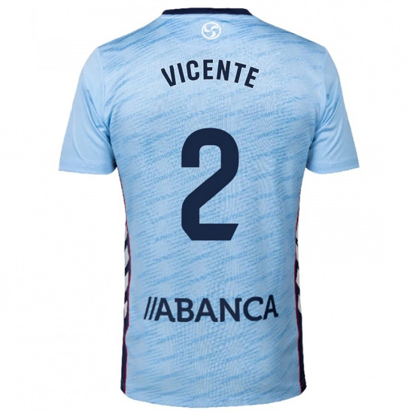 Danxen Børn Vicente #2 Himmelblå Rød Hjemmebane Spillertrøjer 2025/26 Trøje T-Shirt