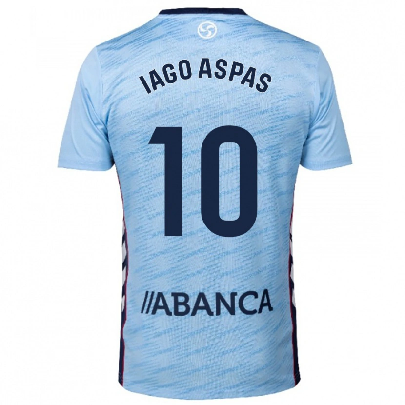 Danxen Børn Iago Aspas #10 Himmelblå Rød Hjemmebane Spillertrøjer 2025/26 Trøje T-Shirt