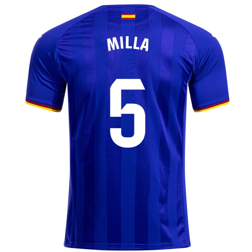 Danxen Børn Luis Milla #5 Blå Rød Gul Hjemmebane Spillertrøjer 2025/26 Trøje T-Shirt