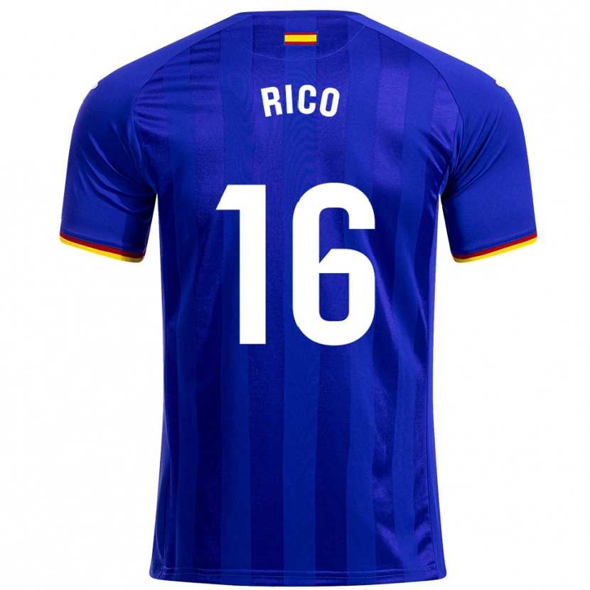 Danxen Børn Diego Rico #16 Blå Rød Gul Hjemmebane Spillertrøjer 2025/26 Trøje T-Shirt