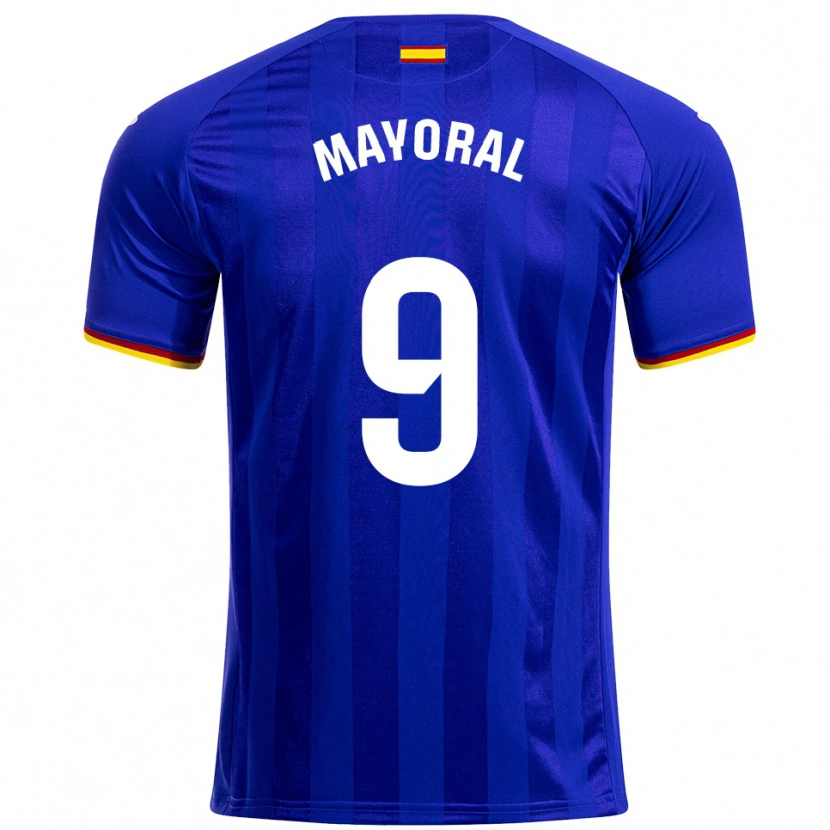 Danxen Børn Borja Mayoral #9 Blå Rød Gul Hjemmebane Spillertrøjer 2025/26 Trøje T-Shirt