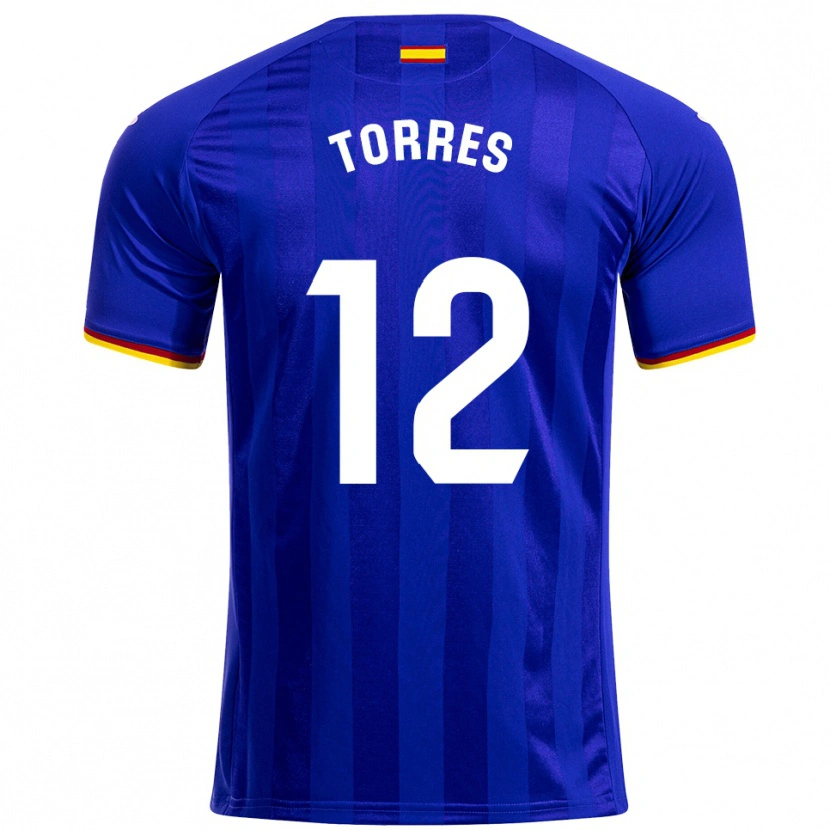 Danxen Børn Rubén Torres #12 Blå Rød Gul Hjemmebane Spillertrøjer 2025/26 Trøje T-Shirt