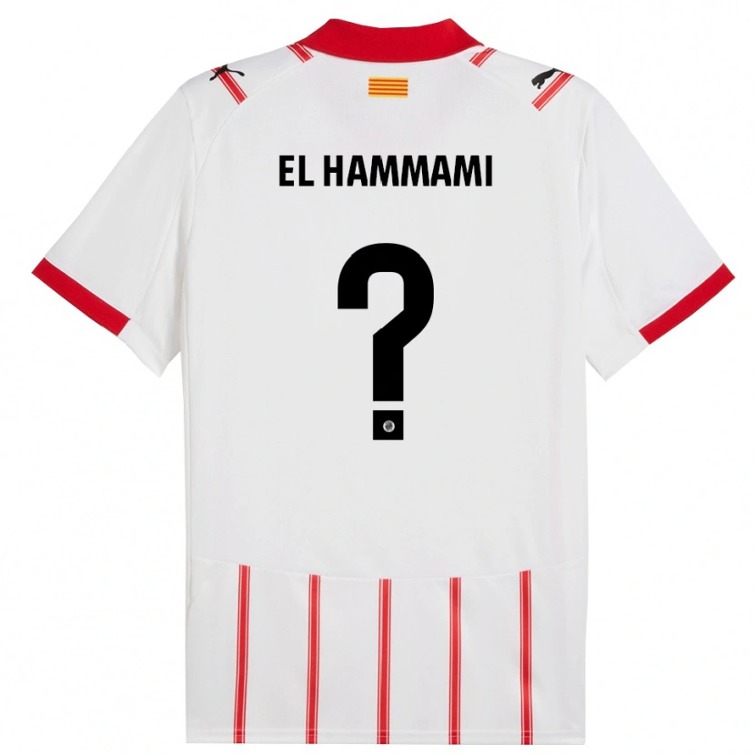 Danxen Børn Ayoub El Hammami #0 Hvid Rød Hjemmebane Spillertrøjer 2025/26 Trøje T-Shirt