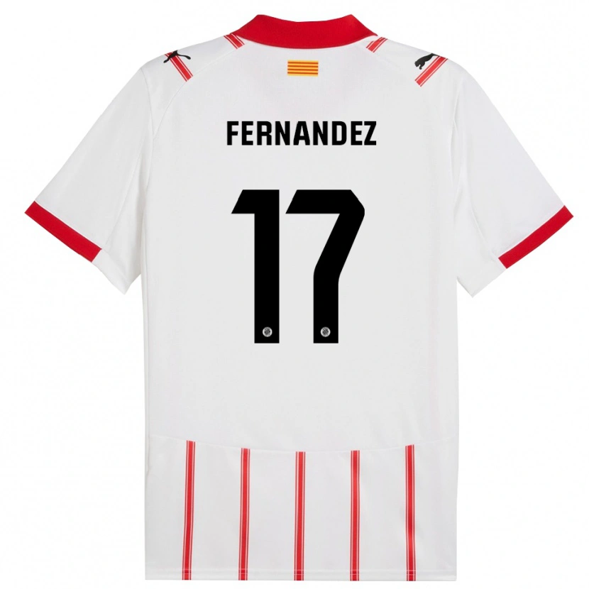 Danxen Børn Daniel Fernández #17 Hvid Rød Hjemmebane Spillertrøjer 2025/26 Trøje T-Shirt